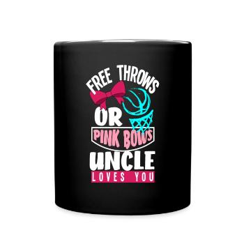 Pink Or Blue Gender Reveal Baby Party Onkel - Tasse einfarbig - Schwarz - Vorne