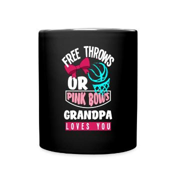 Pink Or Blue Gender Reveal Baby Party Opa - Tasse einfarbig - Schwarz - Vorne