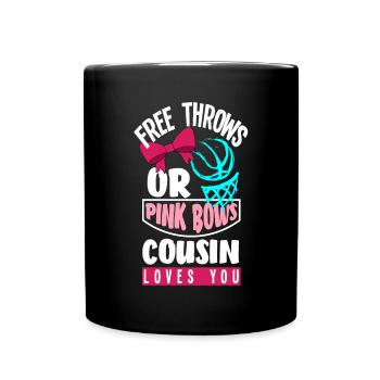 Pink Or Blue Gender Reveal Baby Party Cousin - Tasse einfarbig - Schwarz - Vorne