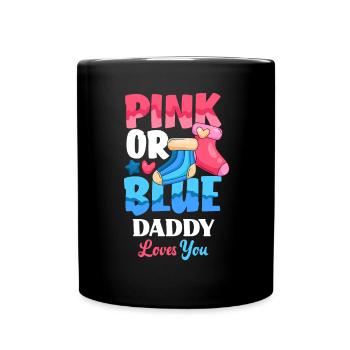 Le genre rose ou bleu révèle Baby Party Papa - Mug uni - noir - Devant