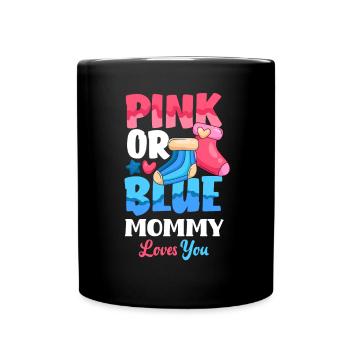 Le genre rose ou bleu révèle baby party maman - Mug uni - noir - Devant