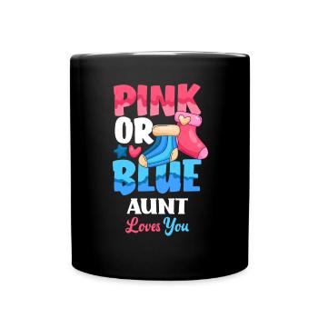 Le sexe rose ou bleu révèle la tante de la fête de bébé - Mug uni - noir - Devant