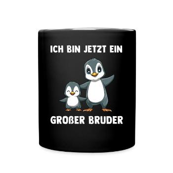 Pinguine Großer Bruder - Ich bin jetzt ein Großer - Tasse einfarbig - Schwarz - Vorne