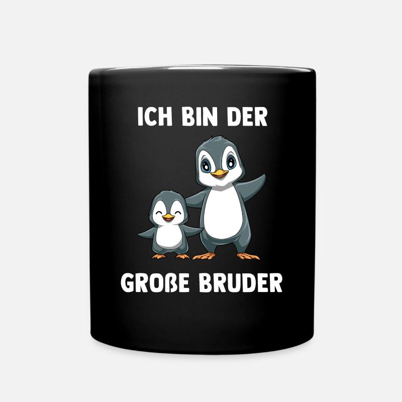 Pinguine Großer Bruder - Ich bin der Große Bruder - Tasse einfarbig - Schwarz