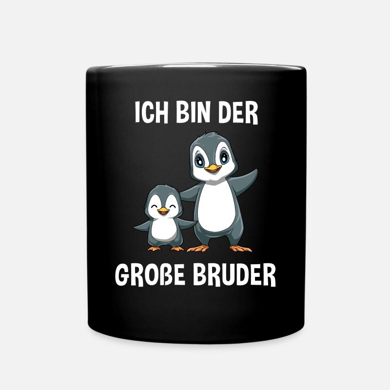 Pinguine Großer Bruder - Ich bin der große Bruder - Tasse einfarbig - Schwarz
