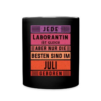 Chemiker Geburtstag Juli geboren Laborantin - Tasse einfarbig - Schwarz - Vorne