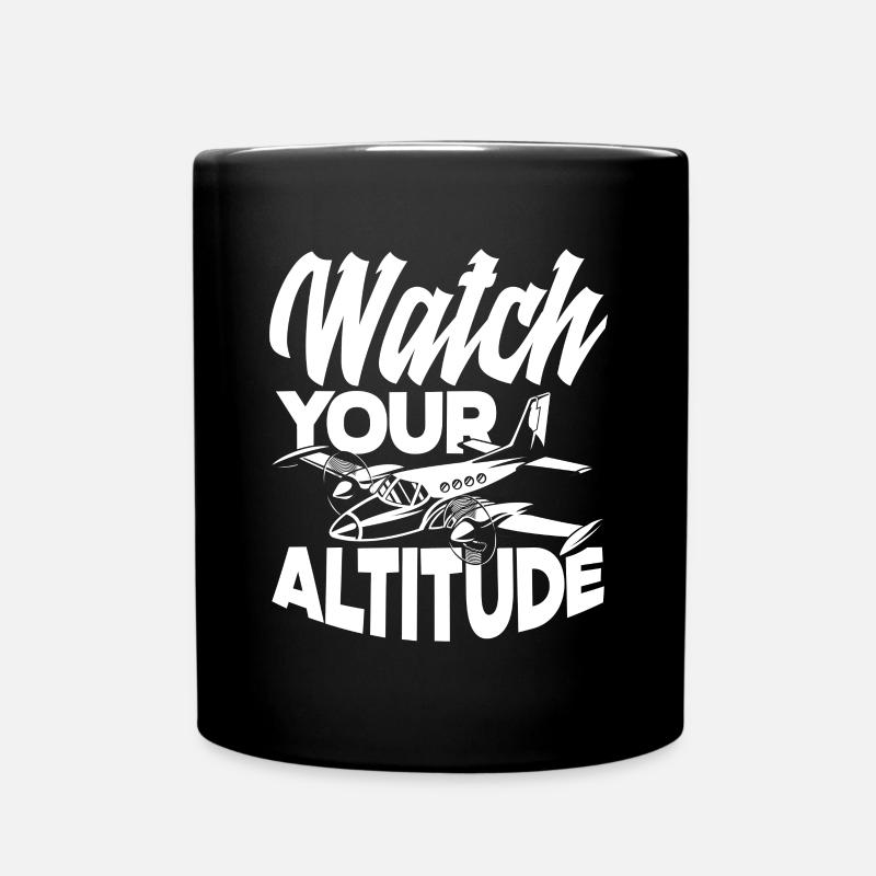 Airplane Aviation Pilot Funny Pilot Gift - Full Colour Mug - black