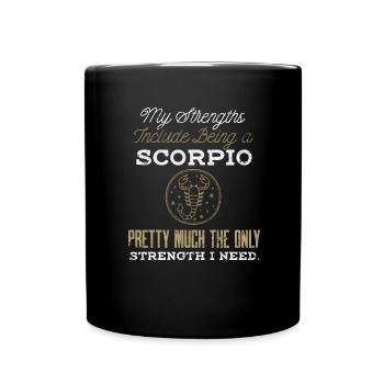 Scorpion seule force j’ai besoin d’un horoscope drôle Zodia - Mug uni - noir - Devant