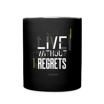 Mindset Without Regrets Minimalist Geometric Inspi - Full Colour Mug - black - Front