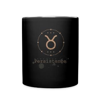 Sternzeichen Astrologie Minimalistischer geometrischer Stier - Tasse einfarbig - Schwarz - Vorne