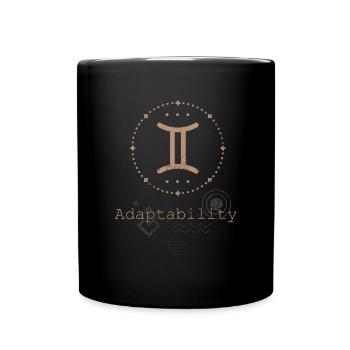 Signe du zodiaque Astrologie Minimaliste Géométrique Gémeaux - Mug uni - noir - Devant