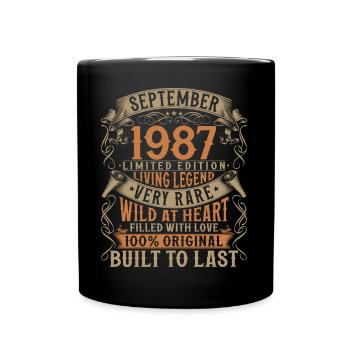 Septembre 1987 Anniversaire de naissance - Mug uni - noir - Devant