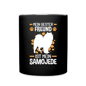 Mein Samojede ist mein bester Freund Samojede - Tasse einfarbig - Schwarz - Vorne