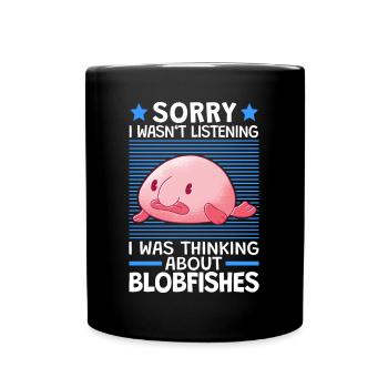 Pensée de mèmes de poissons laids blobfish - Mug uni - noir - Devant