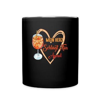 Mein Herz schlägt für Sommerspritzer - Tasse einfarbig - Schwarz - Vorne