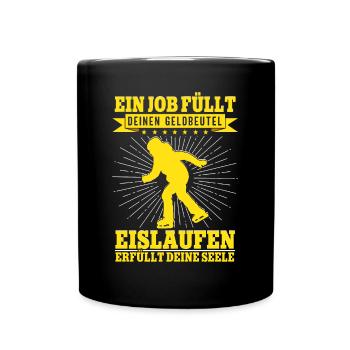 Eislaufen - Tasse einfarbig - Schwarz - Vorne