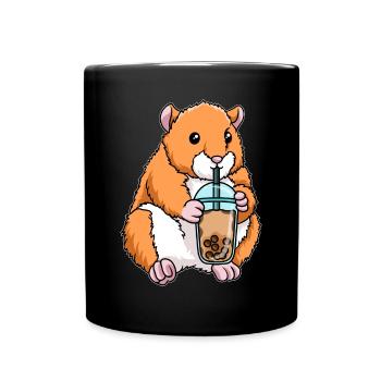 Kawaii Bubble Tea Hamster - Tasse einfarbig - Schwarz - Vorne