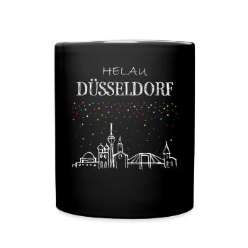 Skyline Düsseldorf Karneval Helau Kostümersatz - Tasse einfarbig - Schwarz - Vorne