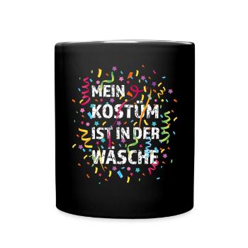 Konfetti Karneval Fasching Fasnacht 5. Jahreszeit - Tasse einfarbig - Schwarz - Vorne
