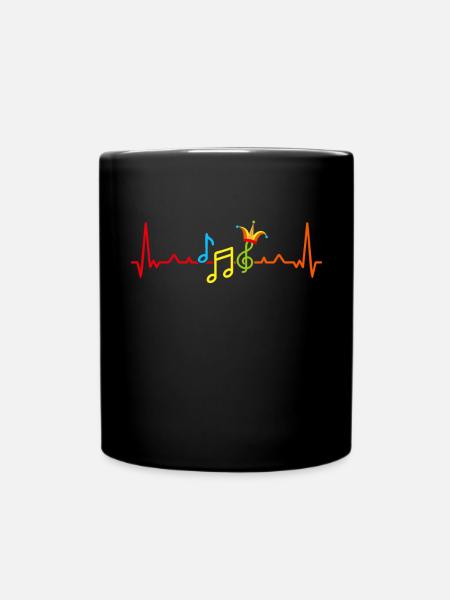 Konfetti Karneval Fasching Fasnacht Musik Band - Tasse einfarbig - Schwarz