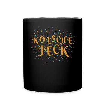 Kölsche Jeck Karneval Fastelovend Karnevalsjeck - Tasse einfarbig - Schwarz - Vorne