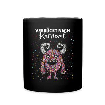 Karneval Fasnacht Konfetti Fastelovend Jeck - Tasse einfarbig - Schwarz - Vorne