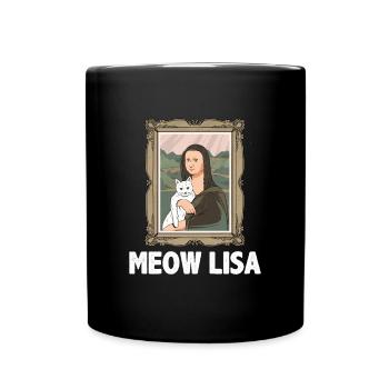 Mona Lisa Cat Art Lovers Cat Lovers - Full Colour Mug - black - Front