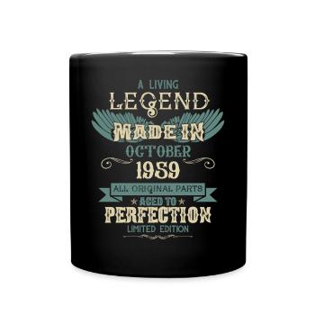 October 1959 Vintage Birthday - Full Colour Mug - black - Front