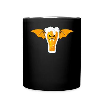 Halloween Vampir Bat Wings Beer Vampire - Full Colour Mug - black - Front
