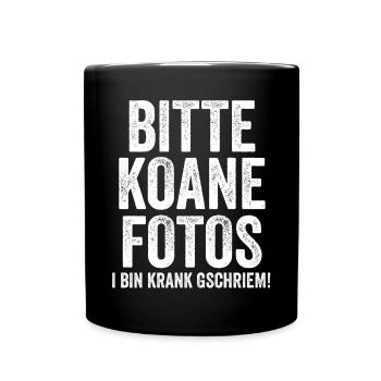 Dirndl Trachten München - Tasse einfarbig - Schwarz - Vorne