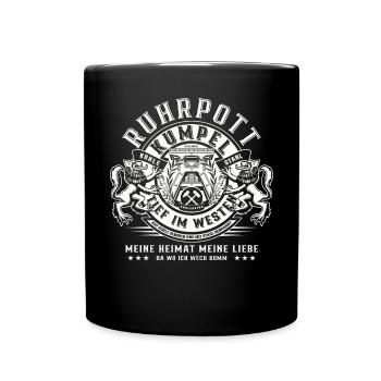 Ruhrpott Vintage Badge - Tasse einfarbig - Schwarz - Vorne