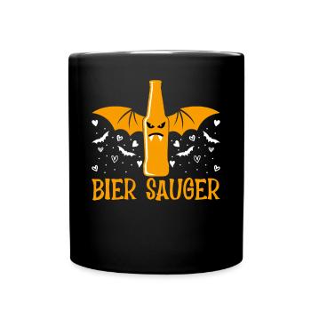 Halloween Bier Sauger Halloween Bier Vampir - Tasse einfarbig - Schwarz - Vorne