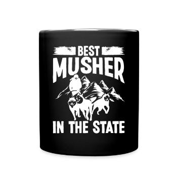 Best Musher in the State Alaska Sled Dog Racing - Full Colour Mug - black - Front