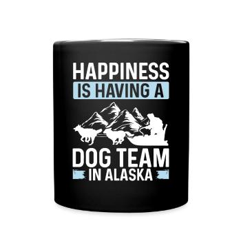 Alaska Dog Team Mushing Traîneau Course de chiens Husky - Mug uni - noir - Devant