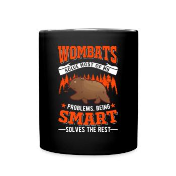 Australischer Wombat Geschenk - Tasse einfarbig - Schwarz - Vorne