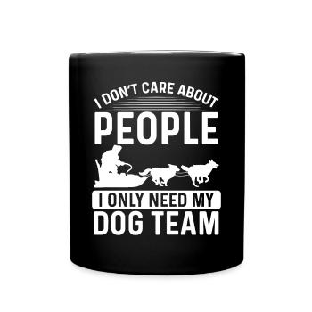 Sled Dog Racing Alaska Mushing Husky Dog Owner - Full Colour Mug - black - Front