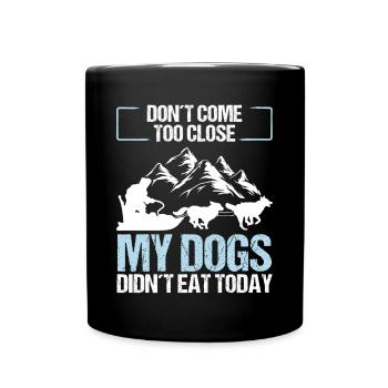 Funny Alaska Mushing Husky Sled Dog Racing - Full Colour Mug - black - Front
