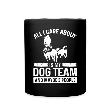 Alaska Sled Dog Owner Lover Alaska Mushing Husky - Full Colour Mug - black - Front