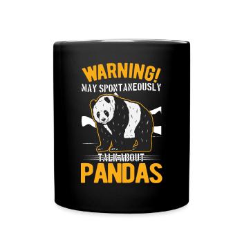 Warning Panda Panda Bear Gift Bamboo - Full Colour Mug - black - Front