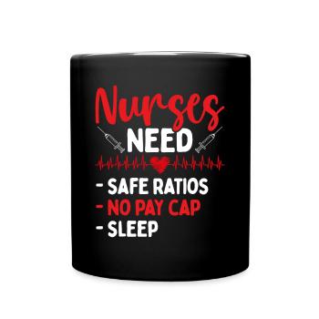 RN CNA Safe Ratios No Pay Cap Sleep Nurse - Tasse einfarbig - Schwarz - Vorne