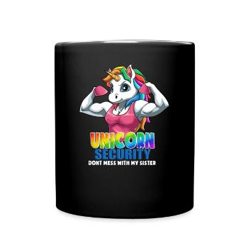 Lion Security Dont Mess With My Sister Funny Big - Tasse einfarbig - Schwarz - Vorne