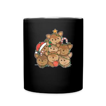 Arbre de Noël de cerf Drôle d’animal Noël - Mug uni - noir - Devant