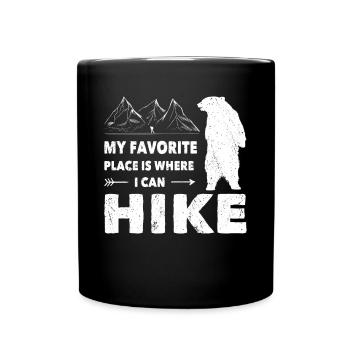 Wandern Favorite Place Where I Can Hike Trekking - Tasse einfarbig - Schwarz - Vorne