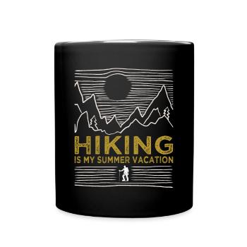 Wandern Hiking Summer Vacation Trekking Wanderer - Tasse einfarbig - Schwarz - Vorne