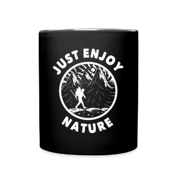 Hiking Enjoy Nature Outdoor Trekking Hikers - Full Colour Mug - black - Front