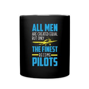 Flugzeug Luftfahrt Pilot Lustiges Piloten Geschenk - Tasse einfarbig - Schwarz - Vorne