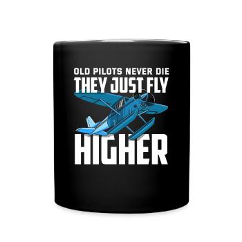 Flugzeug Luftfahrt Pilot Lustiges Piloten Geschenk - Tasse einfarbig - Schwarz - Vorne