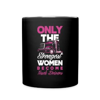 Truck Driver Trucker Truck Driver Woman - Full Colour Mug - black - Front