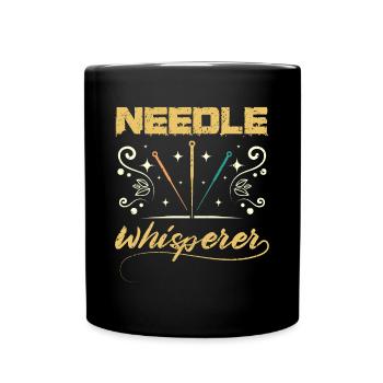 Needle whisperer acupuncturist - Full Colour Mug - black - Front