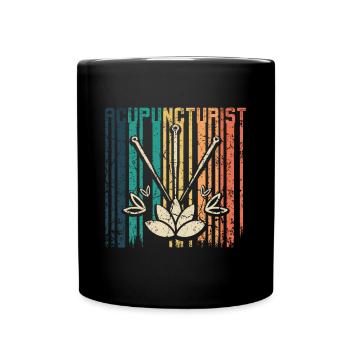 Retro Vintage acupuncturist - Full Colour Mug - black - Front